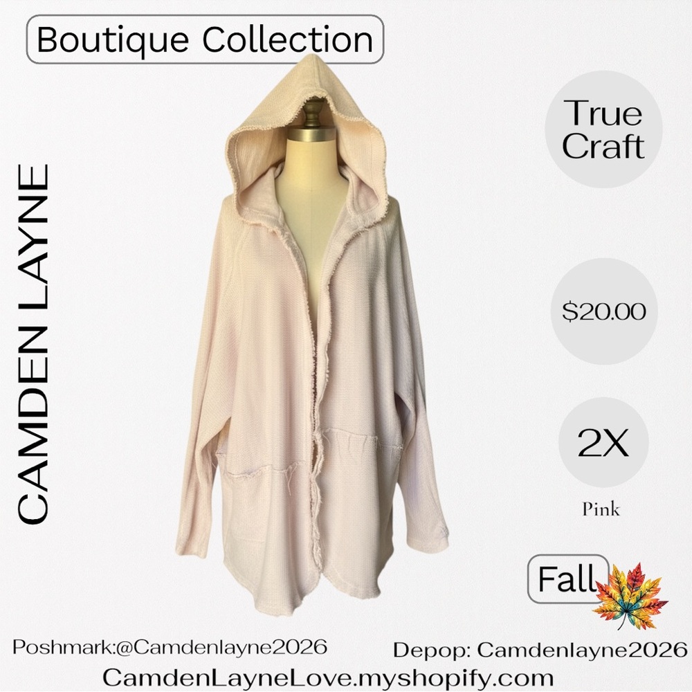 True Craft Light Pink Distressed  Cardigan - Picture 3 of 9